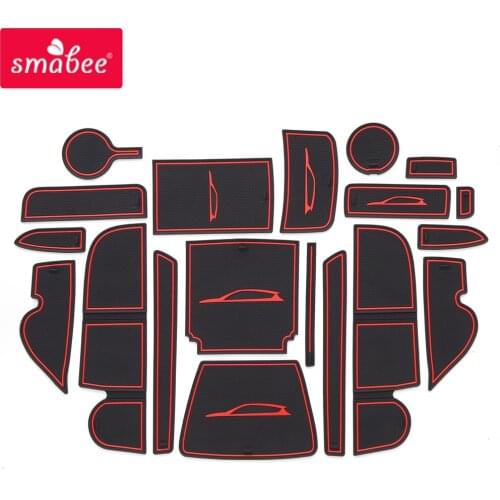 Smabee car Gate slot mats For Ford KUGA Escape 2017 2018 2019 MK2 Facelift C520 Interior Accessories Door Groove Mat RED WHITE