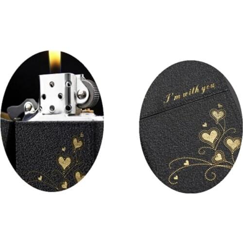 NEW Chief hearts pattern Kerosene gasoline petroleum oil Cigarette lighter Creative Black frosted Metal Boyfriend Smoking Gift