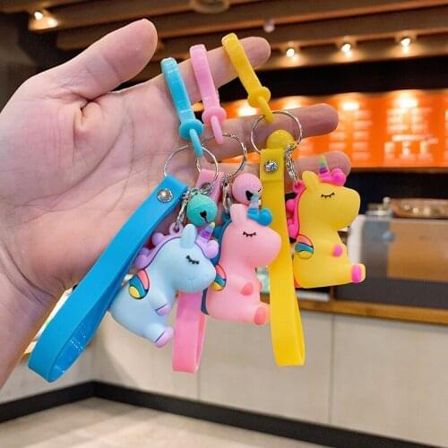 New Creative Cute Cartoon Unicorn Keychain Car Bag Doll Key Chain Pendant Birthday Gift