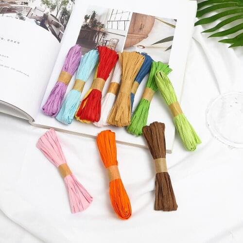 New Mixed color 10m Paper Rope Raffia Ribbon Wedding Party Decoration Cords Bouquet Gift Packing String DIY Scrapbooking Crafts