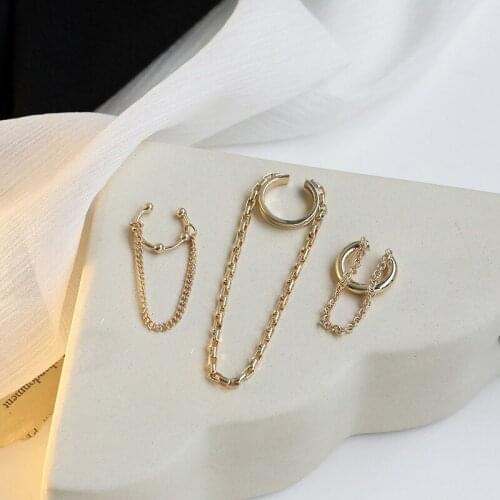 Origin Summer Minimalist Metal Chain Clip Earrings for Women Exquisite C Shape Earings Party Gifts Jewelry Accessories Hot