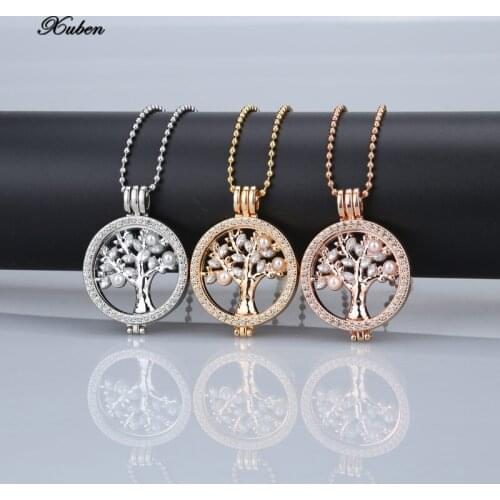 Coin necklace set 35 holder fit my 33mm coin pendant disc interchangeable fashion women crystal 80cm bead chain long tree