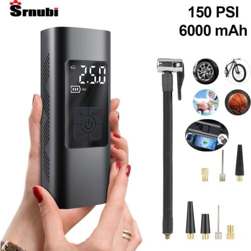 12V 150PSI Rechargeable Air Pump Cordless Portable Tire Inflator Compressor Digital Car Tyre Pump for Car Bicycle Tires Balls