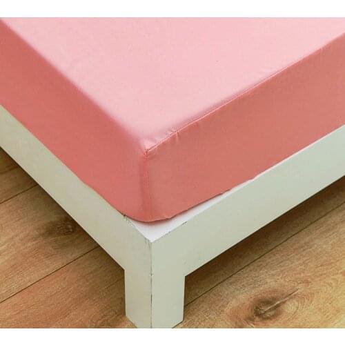 Queen King Size Fittted Sheet With Elastic Solid Color Bedsheet For Adults Mattress Cover sabanas cama 90 Double Bed Sheets