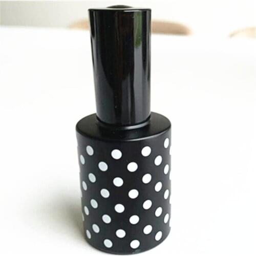 12ml New Black White Dot Cylindrical Spray Perfume Glass Empty Bottle 100PCS/LOT
