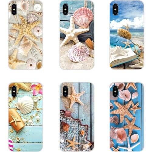 Blue Wood Seashells Sea Star For Samsung Galaxy S2 S3 S4 S5 Mini S6 S7 Edge S8 S9 S10E Lite Plus Accessories Phone Shell Covers