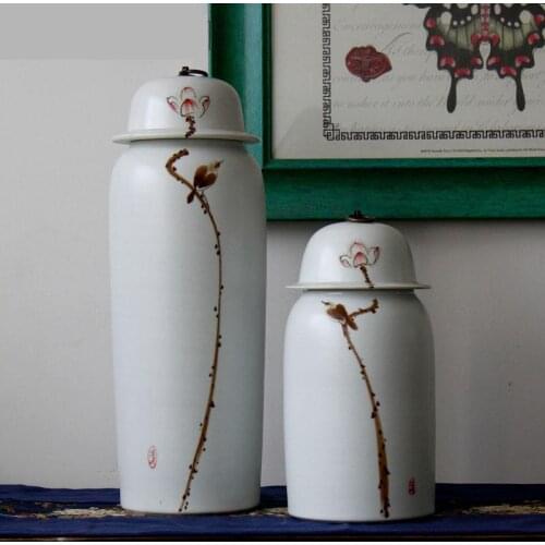Modern New Chinese Ceramic Vases Flower Arranging Ornaments European Style Living Room Tv Cabinets Creative Decor porcelain jar