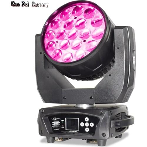 Pro 19X15W RGBW 4In1 Led Moving Head Lyre Wash Zoom Beam Rotating Light Spotlight For Birthday Wedding Party Stage Show