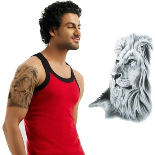 LION TEMPORARY TATTOO BODY ART MENS, WOMENS, KIDS, STICK ON TATTOO, WATERPROOF