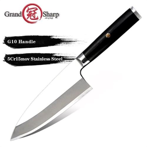 Japanese Deba Knife Professional Knives Fish Salmon Tuna Cutting Tools Chef Kitchen Knives 5Cr15mov Steel Sharp with G10 Handle