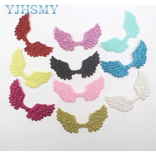 YJHSMY S-1911183,10pcs 7*4.5cm Cartoon Angel Wings Decoration Accessories Plush Hair Decoration,Clothing DIY materials