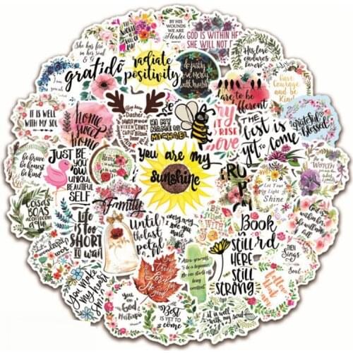 10/50pcs Colorful Inspirational Lettering Quote Sticker Kids Positive Quote Prayer Sticker Laptop Study Room Scrapbooking Decals