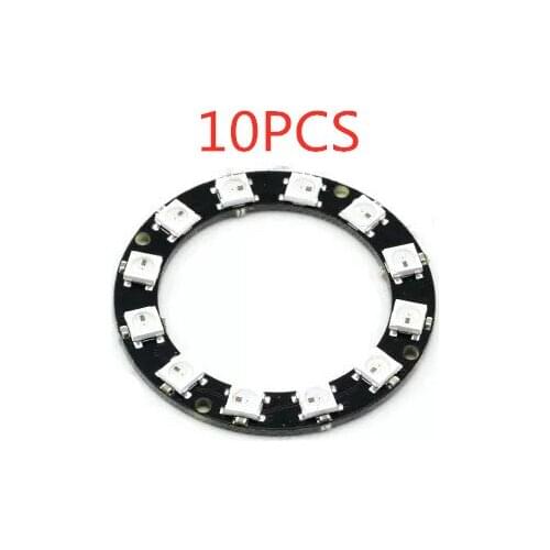 10PCS RGB LED Ring 12 Bits WS2812 5050 RGB LED With Integrated Driver Module For Arduino Intelligent development board-big ring