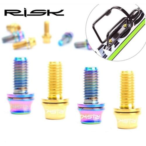 2pcs/lot Titanium Bolt M5*12mm Bicycle Bottle Holder Bolts Mountain Road Bikecarbon fiber bottle cage Screw with Washer