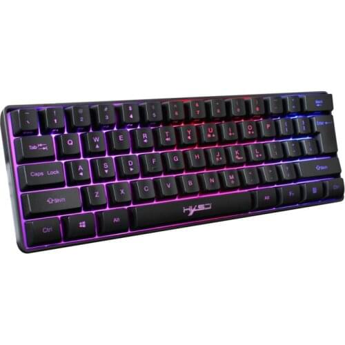 2021 Hot USB Wired Mechanical Gaming Keyboard RGB Backlit 61-key Mini Keyboard V700 BlackRGB Light Color Change Mini Keyboard