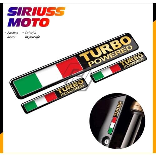 3D Italy Flag Turbo Powered Sticker Motorcycle Tank Decal Car Tail Turbo Stickers