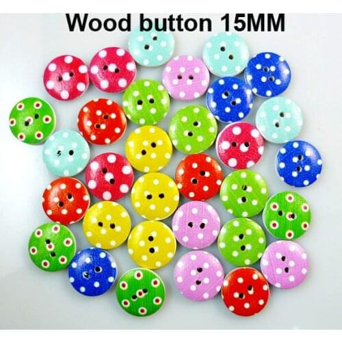 100PCS Dot Buttons Fits Painting Wooden Kid Clothes Accessory Jewelry Fit Craft Shirt Button Round MCB-397
