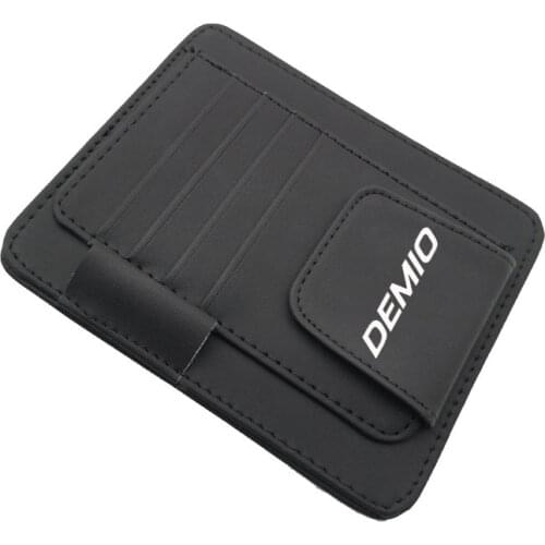 Pu Leather Car Sunshade Storage Bag Card Storage Pen Storage Glasses Holder For Mazda Demio