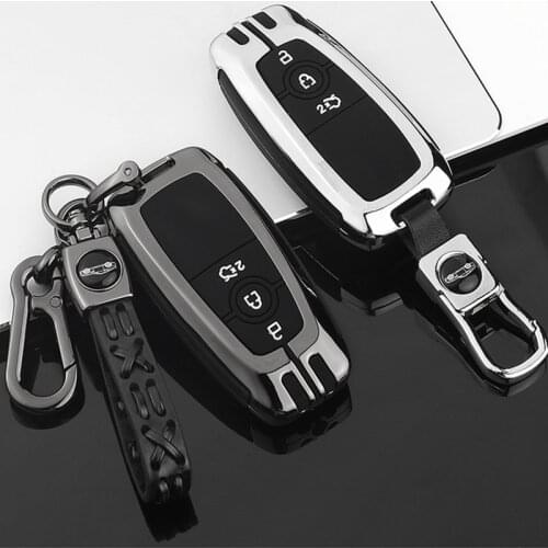 Galvanized Alloy Car Key Case Cover For Ford Focus Edge Explorer 5 Mondeo Mk4 Escort Trurus TITANIUM Mustang Ranger Covers