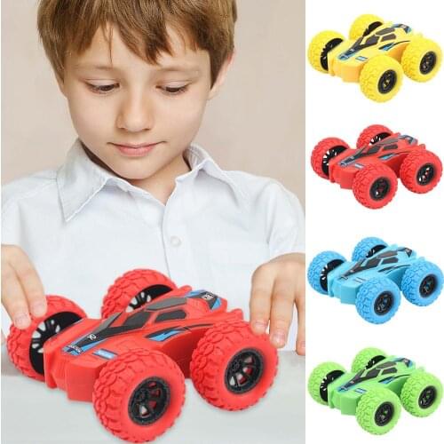 Kids Toy Car Funny Double-Side Vehicle Inertia Dump Truck Safety Resistant Falling 360 Tumbling Shatter-Proof Model Kid Gifts