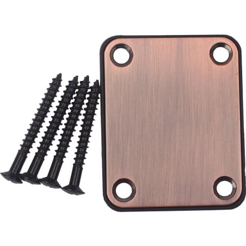 Electric Guitar Neck Plate&4 Screws For Strat Tele Style Electric Guitar Bass Bronze