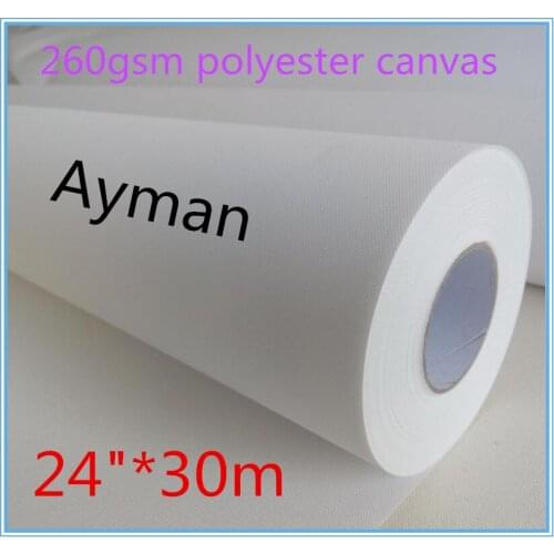 24"*30m Inkjet Waterproof 260G Canvas 600D*600D Glossy Printing Polyester Canvas