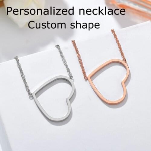 Personalized Stainless Steel Custom Heart Star Crown Necklace Women Cute Customized Animal Flower Choker Necklace Girl Gift