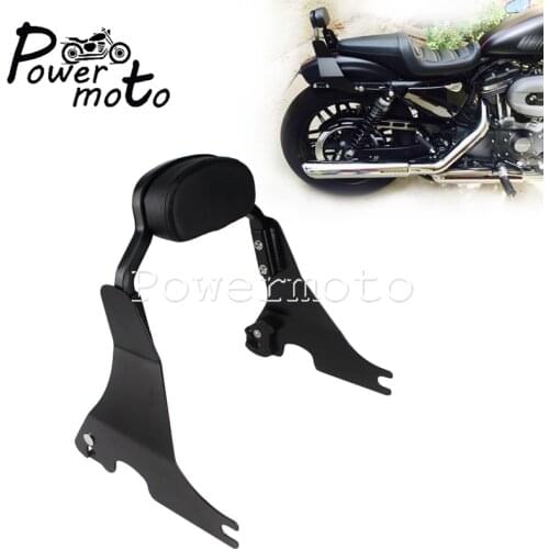 Short Sissy Bar Backrest Detachable Rear Passenger Cushion Pad for Harley Sportster XL883 XL1200 XL48 XL72 Iron Superlow 2004-Up