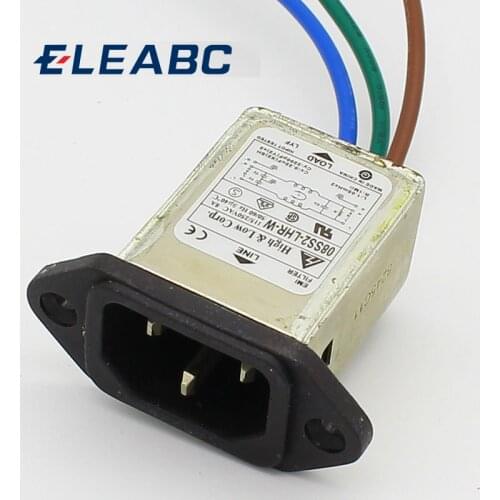 Panel mounting 3 pins ac socket 8A EMI filter 115/250VAC 8A 50/60Hz High & Low Corp. EMI power filter Connector
