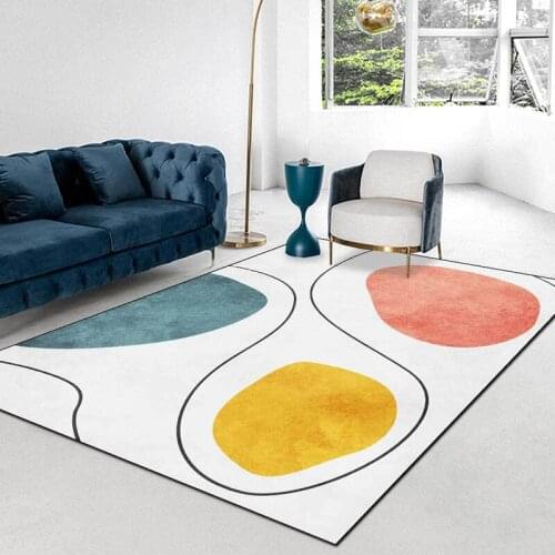 Soft Shaggy Absorbent Carpet Abstract Morandi Blue Yellow Pink Gray Bedroom Bedside Anti Slip Floor Mat Bath Kitchen Door Rugs