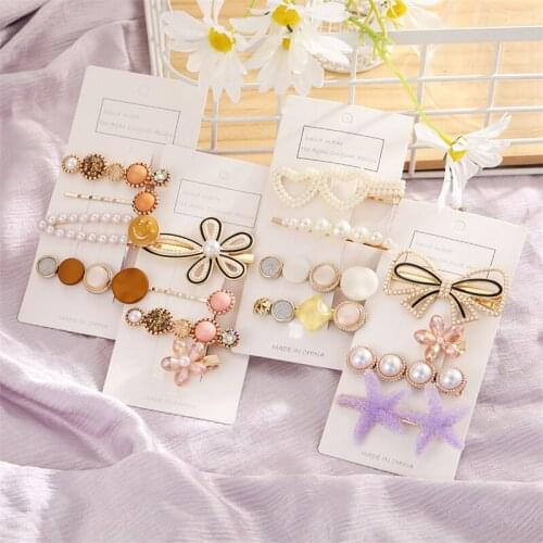 Cute Diamonds Hairpin Set Bow For Women Girls Hair Stars Colorful Hair Ties Elastic Elegant Hair Accessories Party