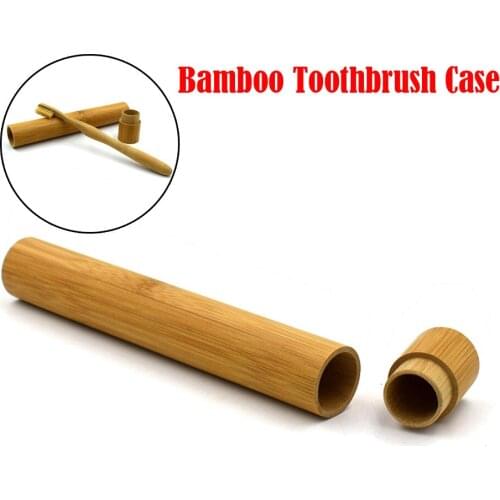 Natural Eco Friendly Bamboo Toothbrush Travel Case Reusable Bamboo Portable Travel Holder Set Washable Bamboo Case #W5