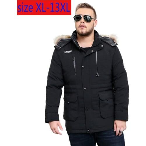 New Arrival Fashion Obese Men Down Jacket Extra Large Plush Coat White Duck Down Thick Casual Plus Size XL-8X9XL10XL11XL12XL13XL