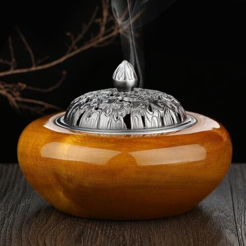 New mahogany nanmu wood incense incense gold Nan sandalwood incense burner incense tower tray box