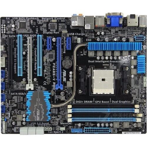 Original Asus F2A85-V PRO Desktop Motherboard A85X Socket FM2 DDR3 64G SATA3 USB3.0 ATX