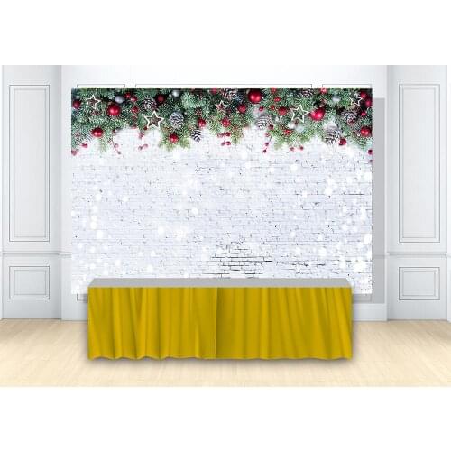 Christmas Backdrop Noel Kids Photo Backdrop Rustic White Brick Wall Background Glitter Snowflakes Family Studio Poster Banners