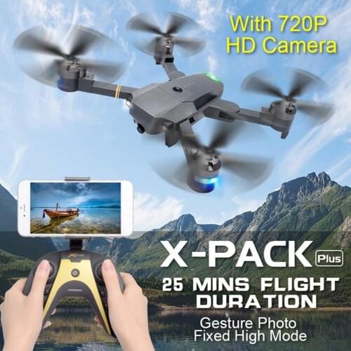 XT-1 WIFI 2.4Ghz FPV 720/1080P HD Camera Folded RC Quadcopter With Gravity Induction Fixed Height Mode Real-time Transmission
