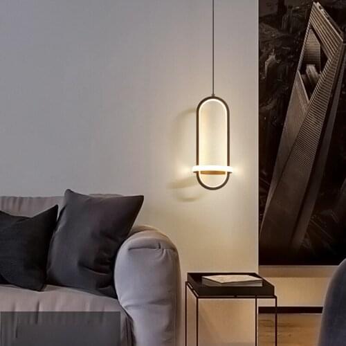 Modern Chandelier Simple Double Ring Bedside Corridor Kitchen Art Deco LED Indoor Lighting Home For Living Room Pendant Lamp