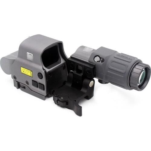 Airsoft Tactical G33 3X Magnifier And EXPS3 NV Fucntion 558 Sight Holographic Red Dot Grey Color Combo US Flag Marking