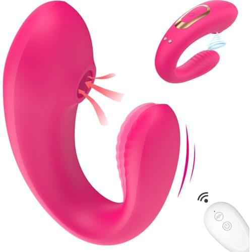 U Shape Vibrator Remote Control Sucker Vibrators 10 Speeds for Women Clitoris Vagina Sucking Dildo Erotic Adult Toys For Couple