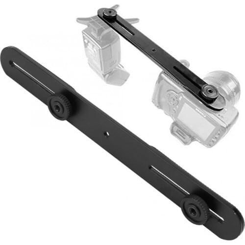 Universal Dual Flash Bracket Holder with 2 Adapter Screws Tripod Light Stand for SLR Cameras for wedding, news photography