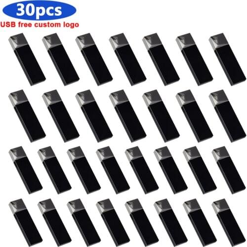 30pcs free logo USB Flash Drive 64GB Metal Pendrive 4GB High Speed USB Stick 32GB Pen Drive 16GB USB Flash 128 gb flash drives