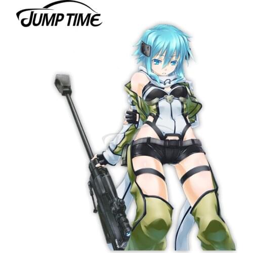 Jump Time 13 x9cm For Sword Art Online Sinon Cool Car Decal DIY Car Stickers Fashion Vinyl Material Occlusion Scratch Decoration
