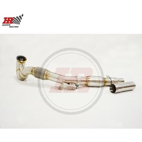 HP RACING High Flow Performance Downpipe For MK7 MK7.5 G TI A3 1.8T 2.0T Seat Leon Cupra 5F With 200cell Sport Cat FWD