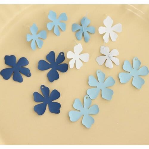 10 PCS Metal Copper Spray Paint Flower Pendant Stud Earrings Settings DIY Handmade Earrings Accessories