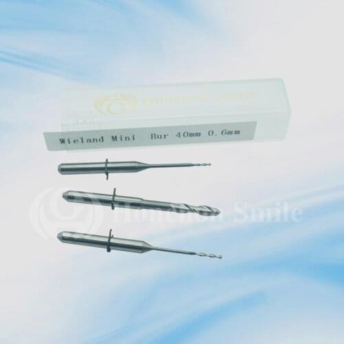 10pcs Wieland mini 40mm size 2.5/1.0/0.6mm shaft 3mm Dental zirconia burs/Dental zirconia tools/Milling ceramic burs