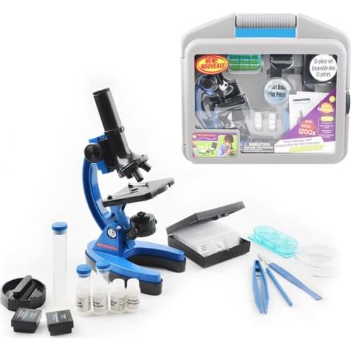 1200 Times Children Metal Microscope Tool Kit Set Durable Students Laboratory Kids Early Learning Educational Science Toys gift