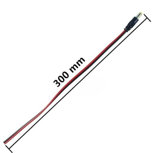 5pcs 12V 30cm 5.5mm x 2.1mm Male DC Power Pigtail Charger Connector Cable wire for CCTV Security Camera Laptop PC led strip