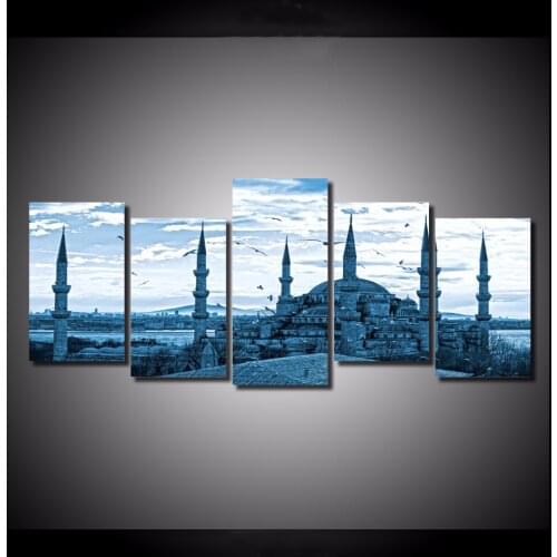 5 Pieces/set building Canvas Wall Art Painting Picture Print on Canvas for Home Decoration Wall Art Picture for Living Room