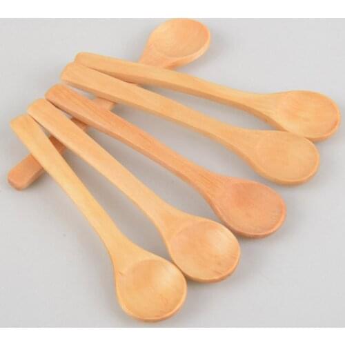 6 Pcs/Lot Kids Baby Milk Food Porridge Feeding Mini Wooden Spoon Teaspoon Condiment Utensil Ice Cream Spoon Tableware Tool